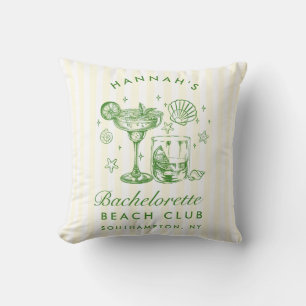 Cojín Decorativo Despedida de soltera Retro Moderna Rayas Verdes y