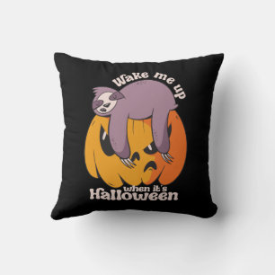 Cojín Decorativo Despiértame Es Halloween Perezoso Divertido Durmie