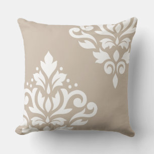 Cojín Decorativo Desplazar el arte de Damask I blanco sobre el tono