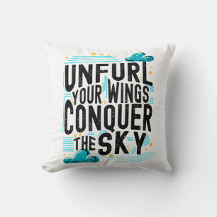 Cojín Decorativo Despliegue sus alas conquistar el cielo, el Typo m