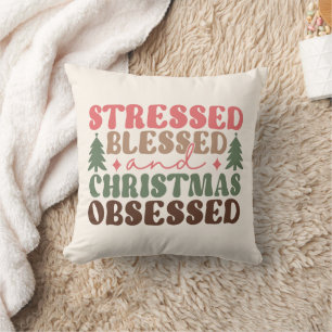 Cojín Decorativo Destacados, bendecidos y Navidades obsesionados