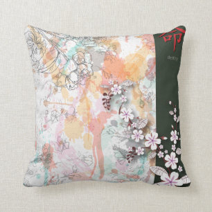 Cojín Decorativo destino floral oriental splash vector