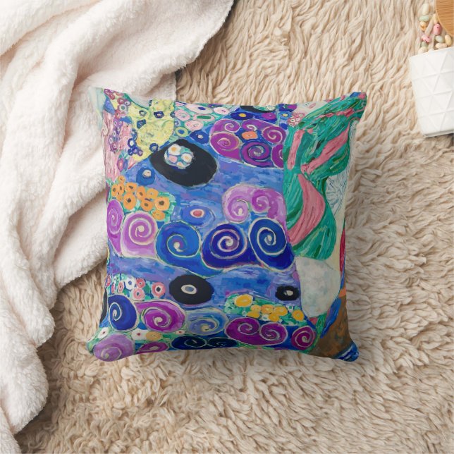 Cojín Decorativo Detalle de la Maiden de Gustav Klimt (Manta)