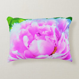 Cojín Decorativo Detalle impresionante de flor de peonía doble rosa