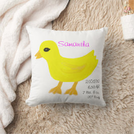 Cojín Decorativo Detalles de nacimiento de patito de goma amarillo