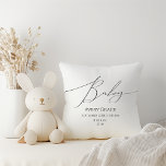 Cojín Decorativo Detalles de un bebé neutro de género sinusal<br><div class="desc">Presentamos nuestros extravagantes detalles de los bebés neutrales en género y arrojamos almohadas, perfectas para cualquier temporada, ya sea otoño, invierno, primavera o verano. Esta almohada presenta un ambiente de moda boho con caligrafía moderna y elegante y un diseño minimalista en blanco y negro. Es bonito y única, con un...</div>