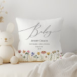 Cojín Decorativo Detalles del bebé de flores silvestres coloridas<br><div class="desc">Esta colorida flor silvestre detalles del bebé arrojar almohada es perfecta para su simple, caprichosa, arcoiris boho verano ducha bebé. Los florales de color rosa, amarillo, naranja y dorado, brillantes y encantados, le dan a este producto el aspecto de un jardín de primavera hippie minimalista, elegante y vintage. El diseño...</div>