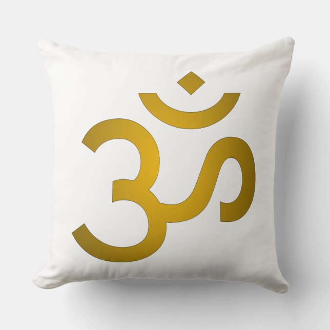 Cojín Decorativo Devanagari om - Blanco (Anverso)