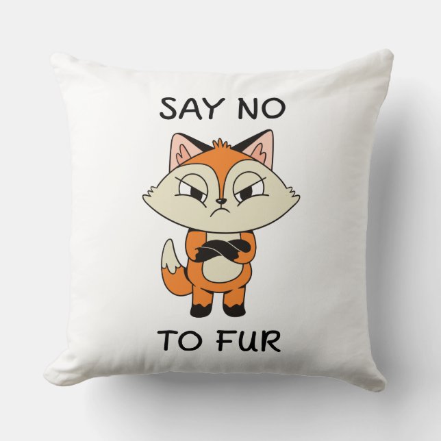 Cojín Decorativo Di no a Fur - Sad Fox (Anverso)