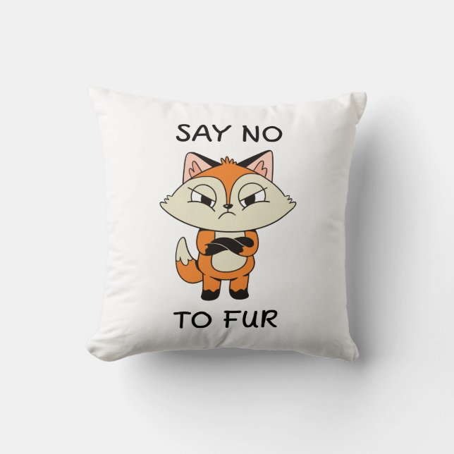 Cojín Decorativo Di no a Fur - Sad Fox (Anverso)