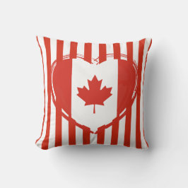 Cojín Decorativo Día de Acción de Gracias Canadá – Corazón rojo y r