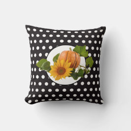 Cojín Decorativo Día de Acción de Gracias con girasoles y calabazas