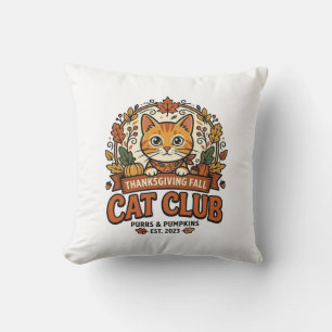 Cojín Decorativo Día de Acción de Gracias Otoño Gato Amante de los