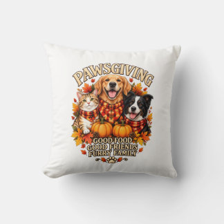 Cojín Decorativo Día de Acción de Gracias para Amantes de Mascotas 