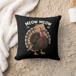 Cojín Decorativo Día de Acción de Gracias Pavo Divertido Gato Maull