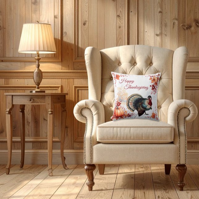 Cojín Decorativo Día de Acción de Gracias pavo patriótico (Subido por el creador)