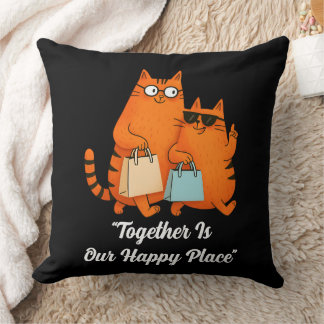 Cojín Decorativo Día de Compras Amor de Gato