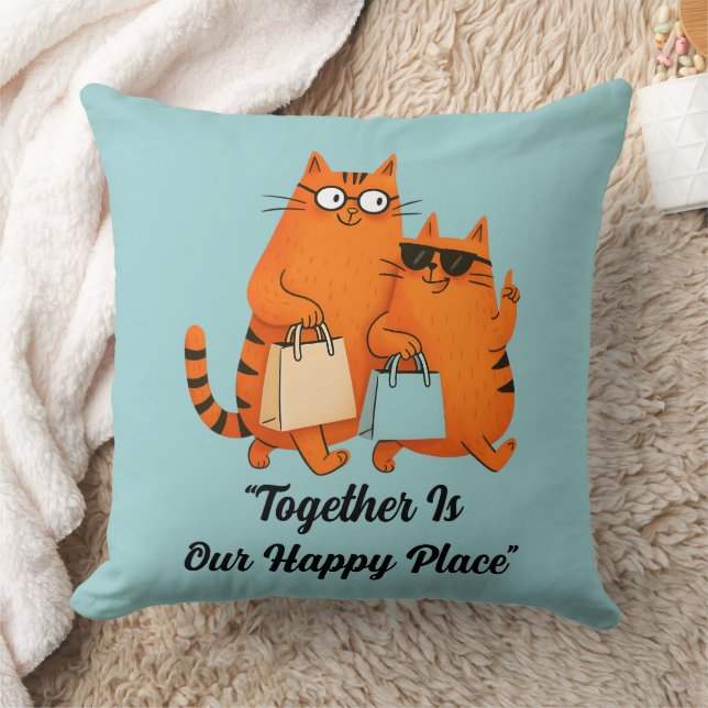 Cojín Decorativo Día de Compras Amor de Gato (Manta)