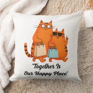 Cojín Decorativo Día de Compras Amor de Gato