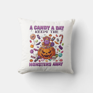 Cojín Decorativo Día de Dulces Mantiene a los Monstruos Lejos Calab