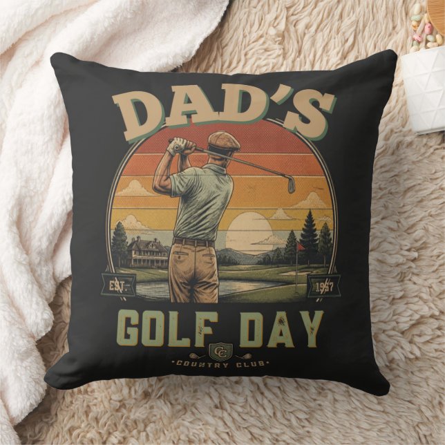 Cojín Decorativo Día de Golf de Papá (Manta)