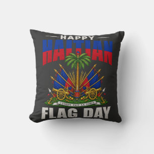 Cojín Decorativo Día de la Bandera Haitiana Diseño Orgullo de Hai
