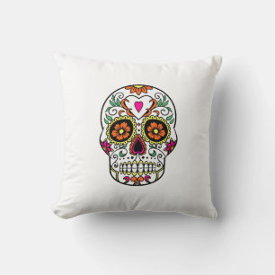 Cojín Decorativo Día de la Calavera del Azúcar Muerta Clásica Hallo