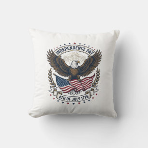 Cojín Decorativo Día de la Independencia Águila Bandera Camiseta Vi