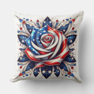 Cojín Decorativo Día de la Independencia de los Rosas Patrióticos