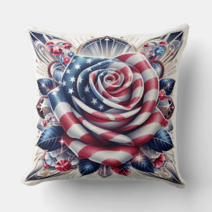 Cojín Decorativo Día de la Independencia de los Rosas Patrióticos