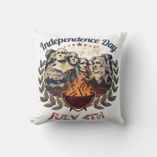Cojín Decorativo Día de la Independencia Mount Rushmore 4 de Julio