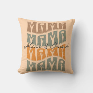 Cojín Decorativo Día de la Madre Color natural de la mamá Los niños