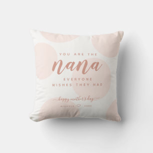 Cojín Decorativo Día de la Madre con lunares rosados para Nana Foto