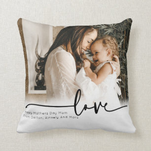 Cojín Decorativo Día de la Madre de fotos de mamá guión personal