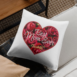 Cojín Decorativo Día de la Madre del corazón de la mejor mamá de to