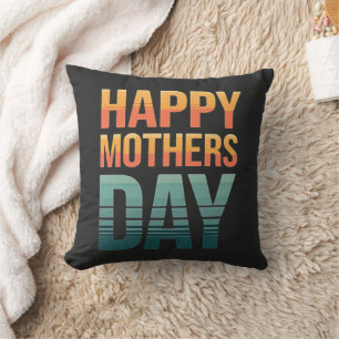 Cojín Decorativo Día de la Madre Feliz Retro Moderno