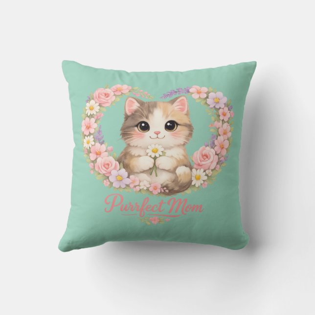 Cojín Decorativo Día de la Madre Gata  (Reverso )