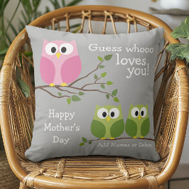Cojín Decorativo Día de la Madre - Lechuzas ricas - Que te ama