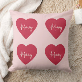 Cojín Decorativo Día de la Madre personalizado - Corazón rosa y roj