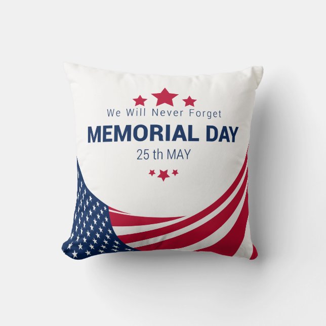 Cojín Decorativo Día de la memoria Pillow Personalizable (Anverso)