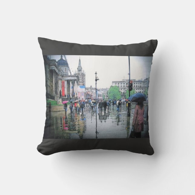 Cojín Decorativo Día de lluvias en Londres, Inglaterra (Anverso)