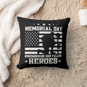 Cojín Decorativo Día de los Caídos Diseño Vintage Día del Veterano