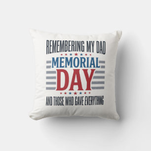 Cojín Decorativo Día de los Caídos Tributo al Papá Patriótico