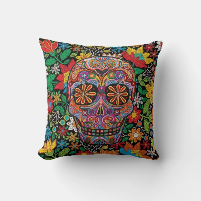 Cojín Decorativo Dia de Los Muertos (Anverso)