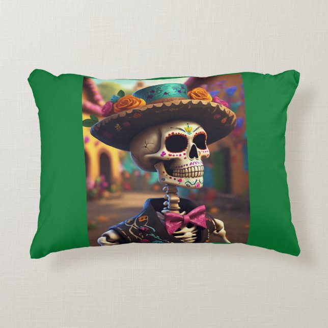 Cojín Decorativo Dia De Los Muertos Mariachi (Anverso)