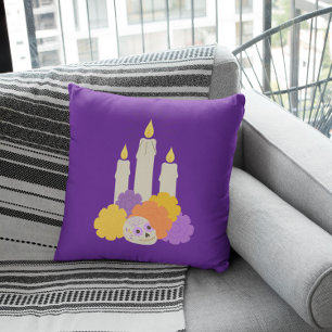 Cojín Decorativo Día de los Muertos Marigolds & Sugar Skull