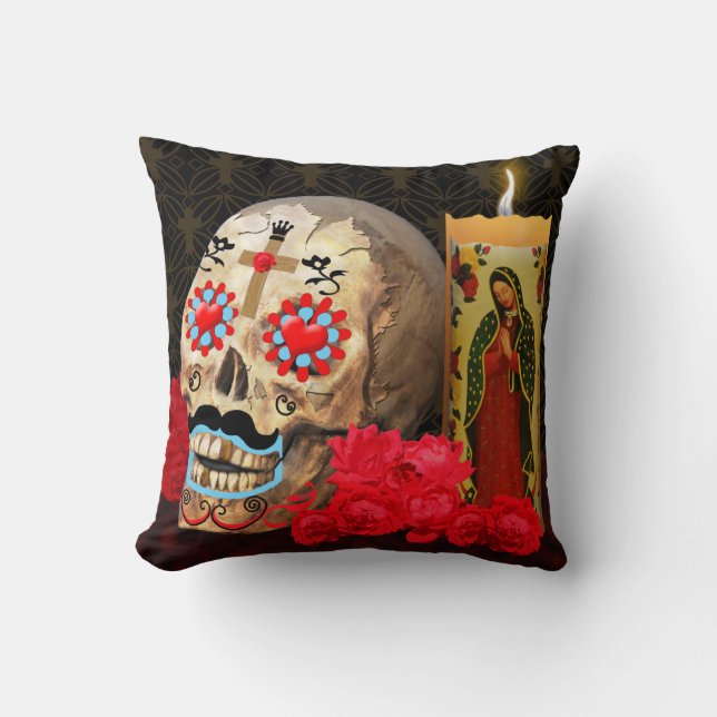 Cojín Decorativo Dia de los Muertos Pillow (Anverso)