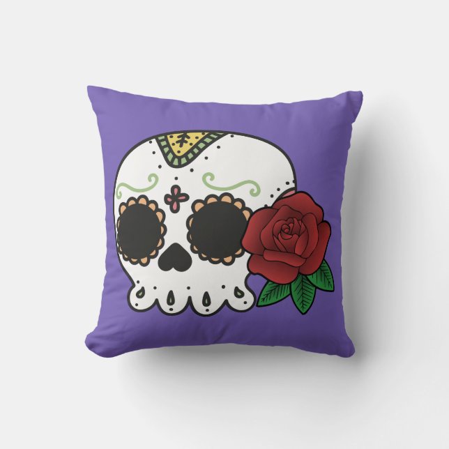 Cojín Decorativo Dia de los Muertos Sugar Skull (Anverso)