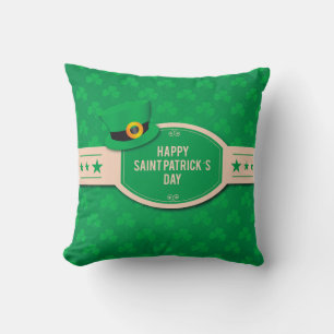 Cojín Decorativo Día de San Patricio adorable patrón verde trébol i