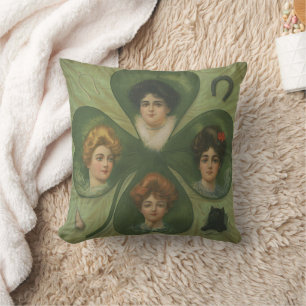 Cojín Decorativo Día de San Patricio Arte Vintage de la Señora Suer